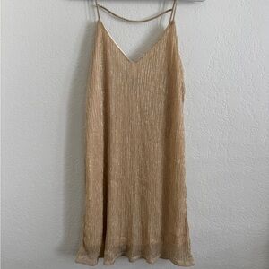 Elegant Gold Shimmer Slinky Dress